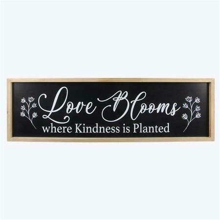 YOUNGS Wood Love Blooms Wall Sign 71531
